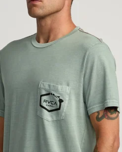 RVCA HAWAII ISLAND HEX POCKET TEE Monument