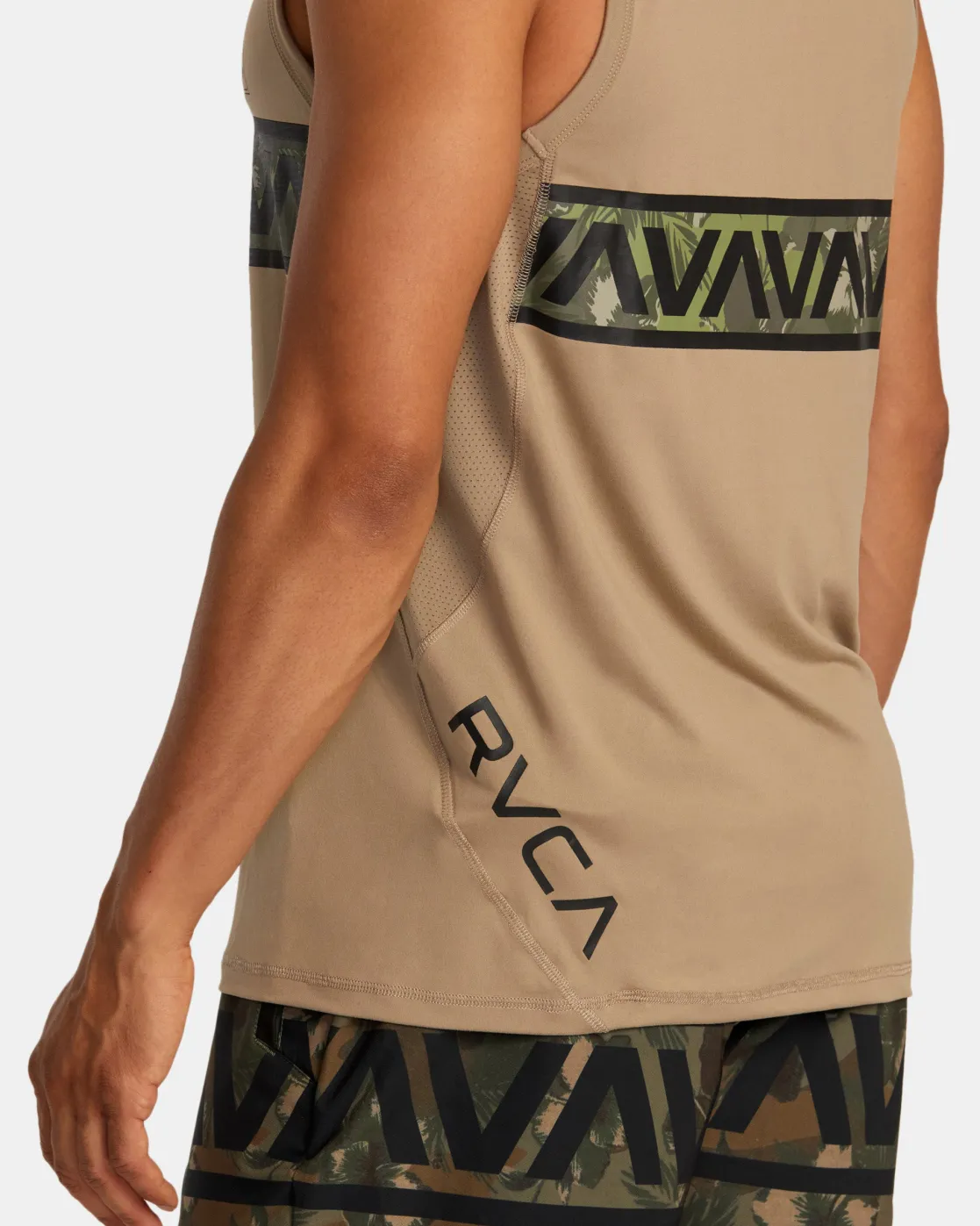 RVCA HAWAII SPORT VENT MUSCLE TANK Dark Khaki Online