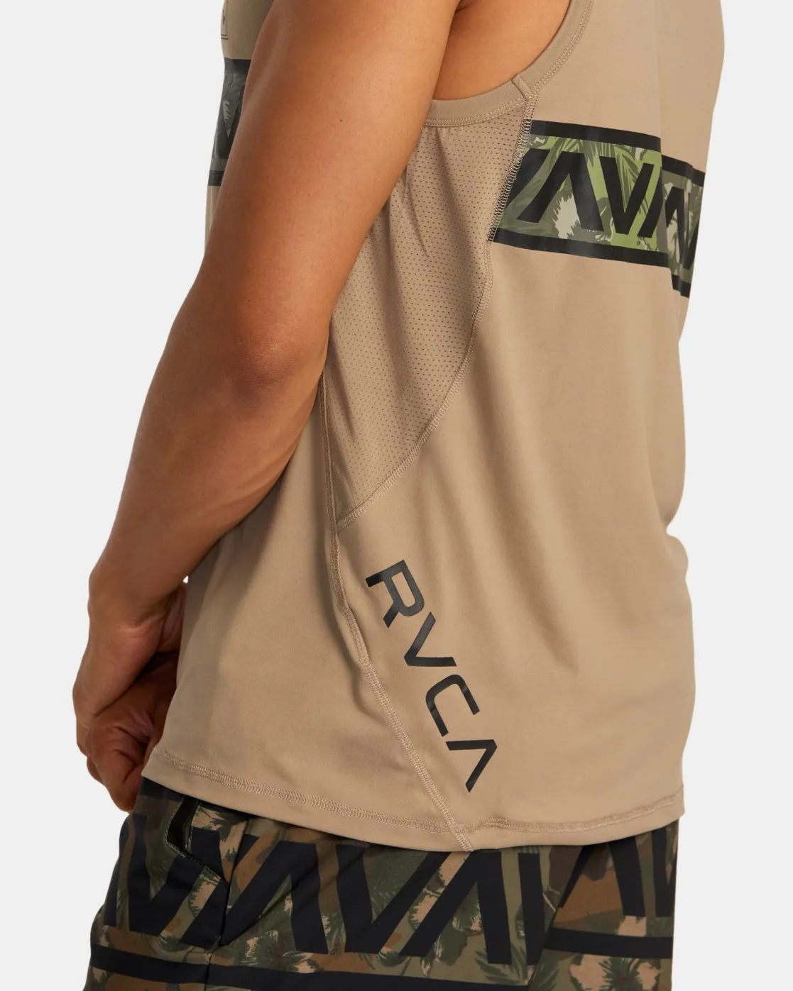 RVCA HAWAII SPORT VENT MUSCLE TANK Dark Khaki Online