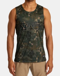 RVCA HAWAII TARO MESH TANK TOP Floral Camo Outlet