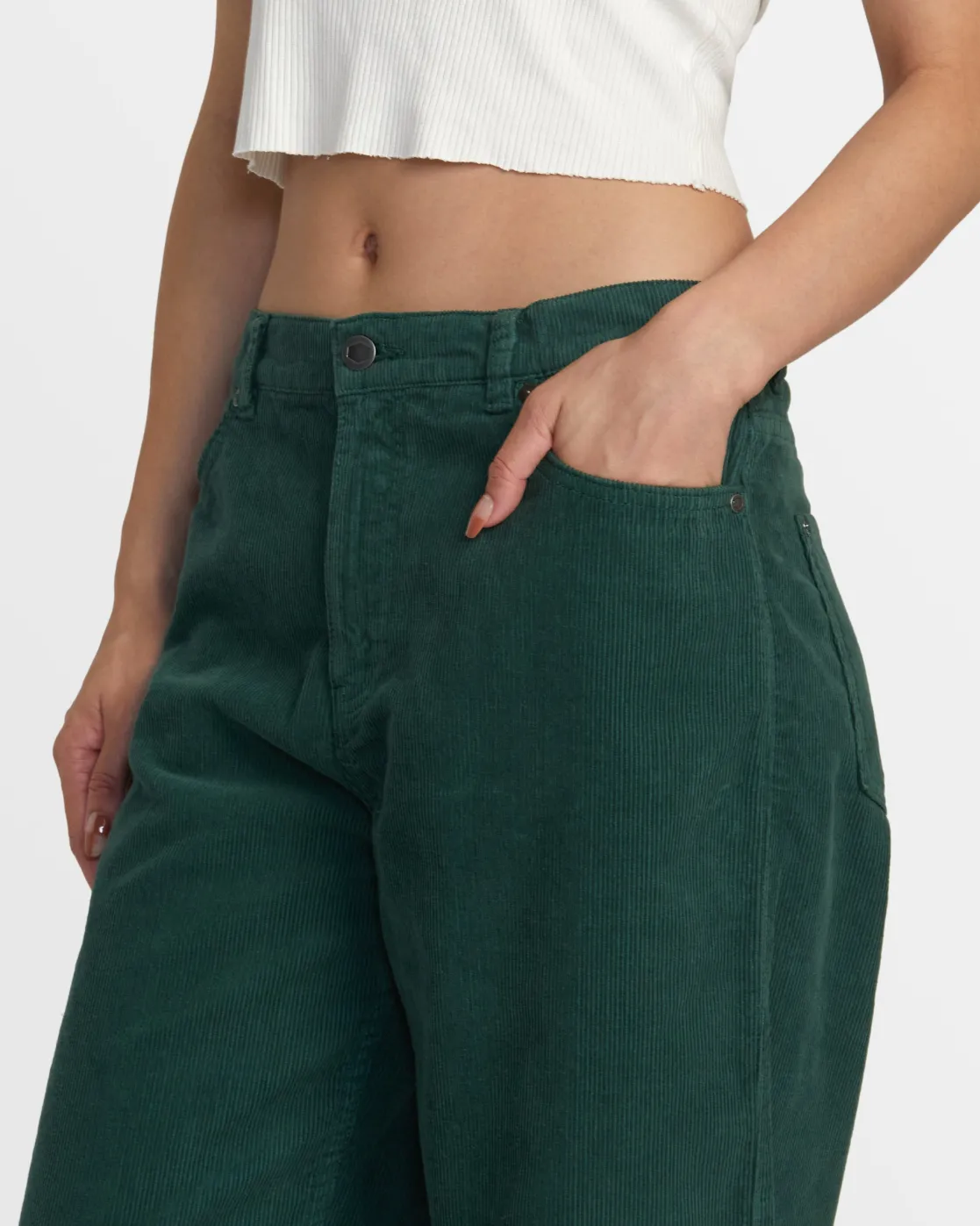RVCA HERITAGE CORDUROY WIDE LEG PANTS Pineneedle New