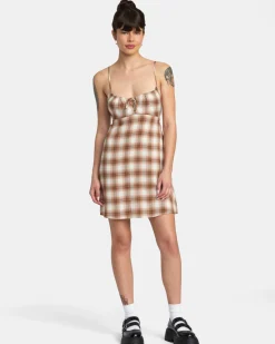 RVCA HILLSIDE MINI DRESS Workwear Brown Outlet