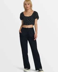 RVCA HUDSON WIDE LEG PANTS Rvca Black Sale