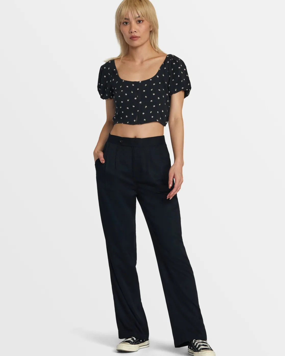 RVCA HUDSON WIDE LEG PANTS Rvca Black Sale