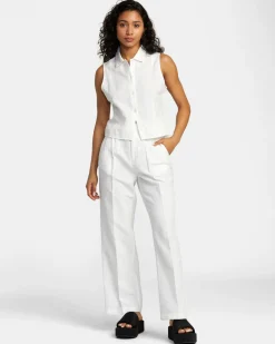 RVCA HUDSON WIDE LEG PANTS Whisper White Discount