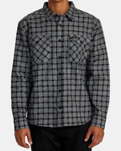RVCA HUGHES FLANNEL LONG SLEEVE SHIRT Smoke Online