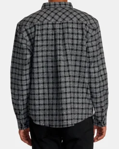 RVCA HUGHES FLANNEL LONG SLEEVE SHIRT Smoke Online