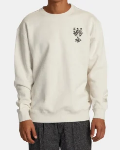 RVCA INVISIBLE MAN CREWNECK SWEATSHIRT Oatmeal Heather Best