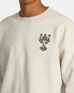 RVCA INVISIBLE MAN CREWNECK SWEATSHIRT Oatmeal Heather Best