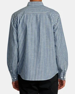RVCA INVISIBLE MAN LONG SLEEVE SHIRT Chambray Clearance