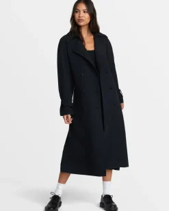 RVCA INVISIBLE MAN TRENCH COAT Black
