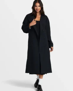 RVCA INVISIBLE MAN TRENCH COAT Black