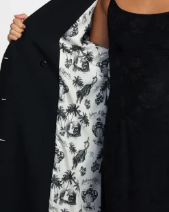 RVCA INVISIBLE MAN TRENCH COAT Black