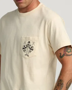 RVCA INVISIBLE MAN T-SHIRT Silver Bleach Clearance