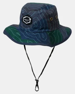 RVCA ISLAND HEX REVERSIBLE BOONIE HAT Hawaii Topo Camo Discount