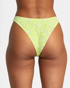 RVCA ITTY MEDIUM FRENCH BIKINI BOTTOMS Neon Green Discount
