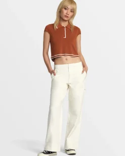 RVCA JULES SWEATER TOP Mocha Bisque New