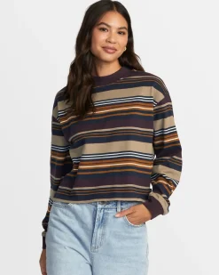 RVCA KINNEY LONG SLEEVE LONG SLEEVE TEE Plum Perfect Sale