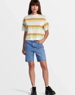 RVCA KINNEY MOCK NECK TEE Latte Best