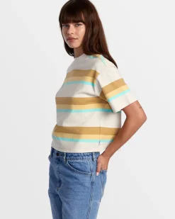 RVCA KINNEY MOCK NECK TEE Latte Best