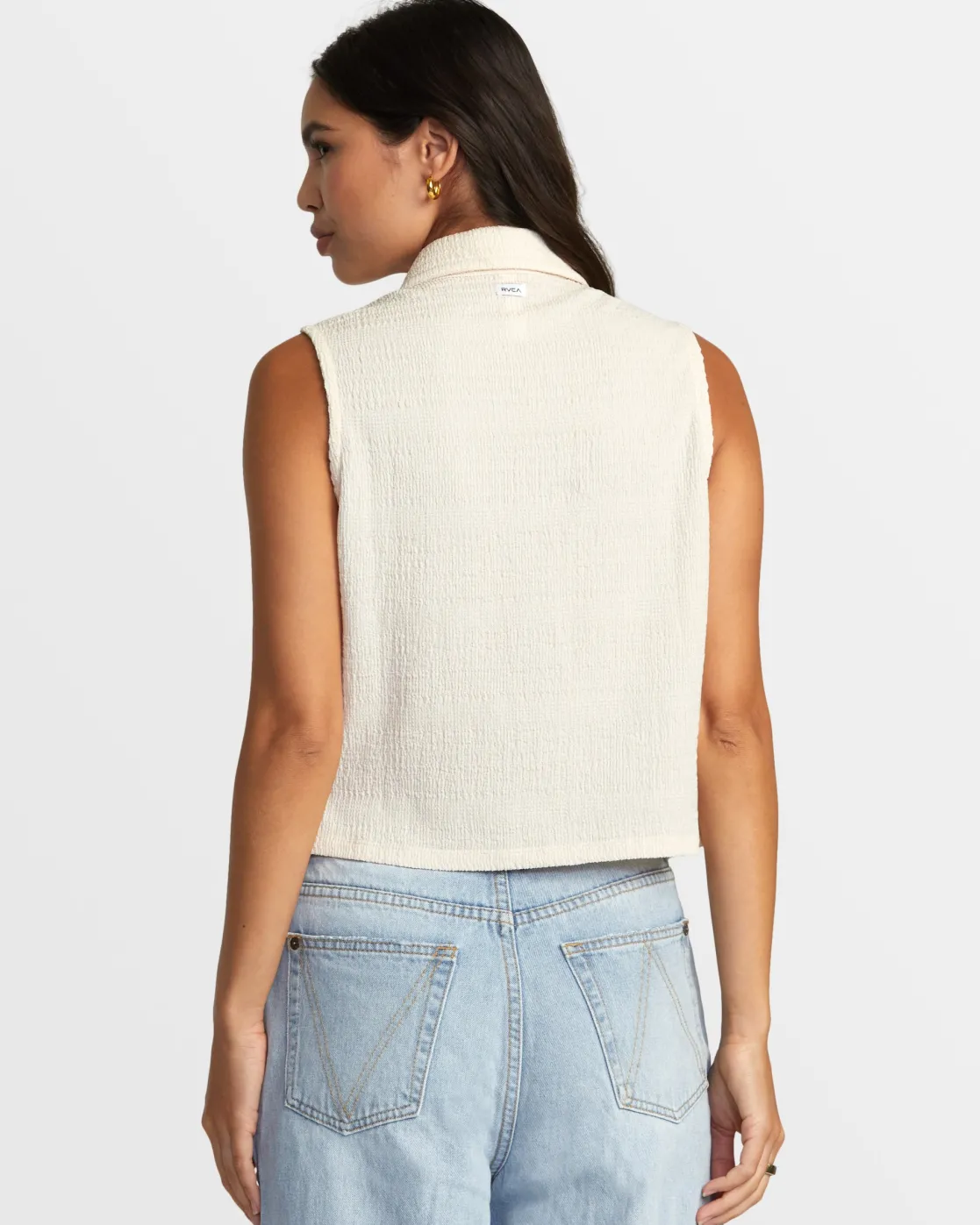 RVCA KLEIN BUTTONED TANK TOP Latte