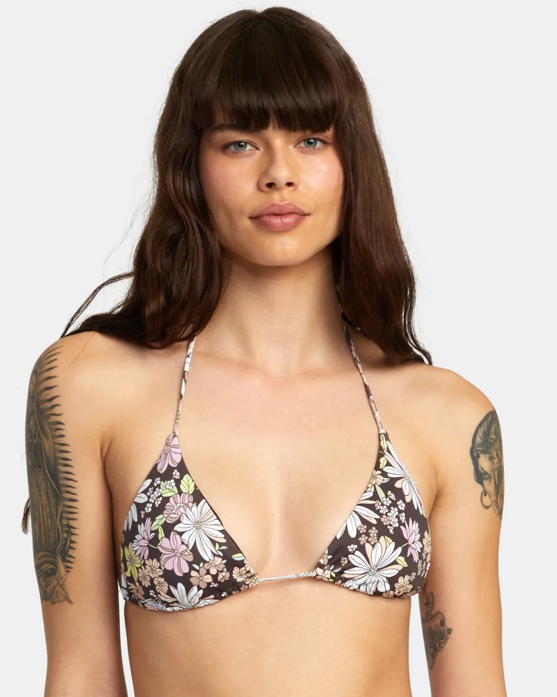 RVCA LEMONADE HALTER SLIDE TRIANGLE BIKINI TOP Java Sale