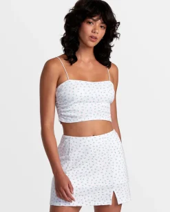 RVCA LEXI POINTELLE BANDEAU TANK TOP Whisper White Clearance