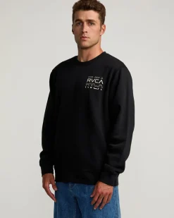 RVCA LOGO SHATTER CREW SWEATSHIRT Black Online