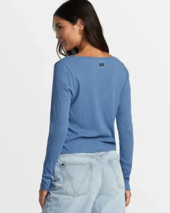 RVCA LOVE ME LONG SLEEVE TOP Coronet Blue Discount