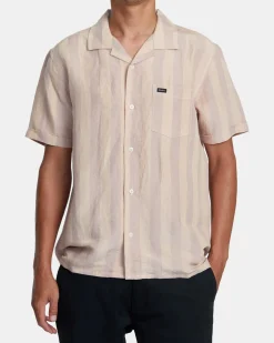RVCA LOVE STRIPE SHORT SLEEVE SHIRT Pale Mauve Sale