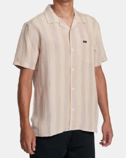 RVCA LOVE STRIPE SHORT SLEEVE SHIRT Pale Mauve Sale
