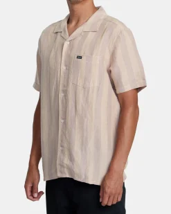 RVCA LOVE STRIPE SHORT SLEEVE SHIRT Pale Mauve Sale