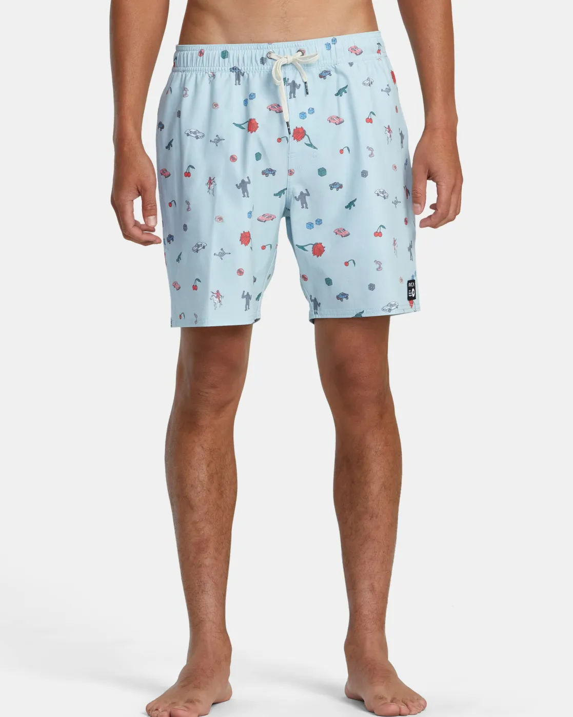 RVCA LUKE P ELASTIC WAIST BOARDSHORTS 17'' Light Blue Clearance