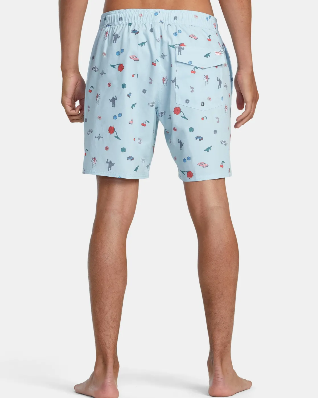 RVCA LUKE P ELASTIC WAIST BOARDSHORTS 17'' Light Blue Clearance