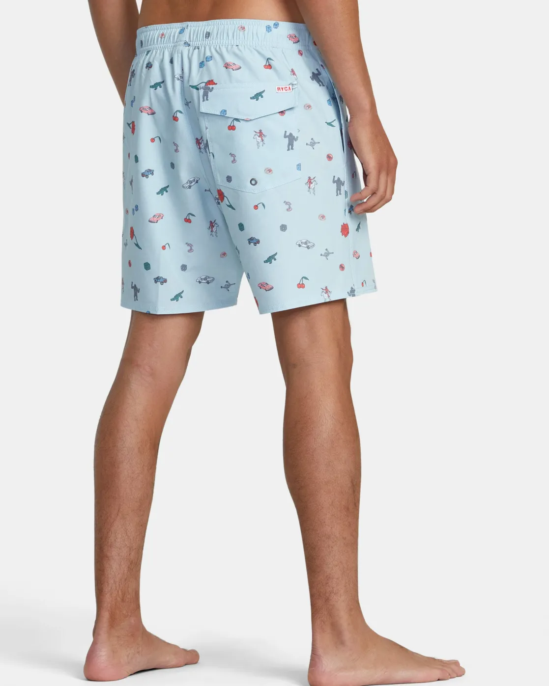 RVCA LUKE P ELASTIC WAIST BOARDSHORTS 17'' Light Blue Clearance