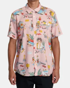 RVCA LUKE P SHORT SLEEVE SHIRT Multi New