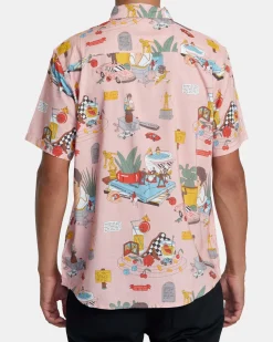RVCA LUKE P SHORT SLEEVE SHIRT Multi New
