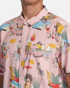 RVCA LUKE P SHORT SLEEVE SHIRT Multi New