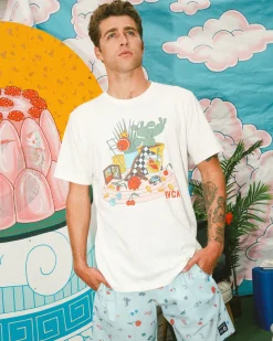 RVCA LUKE STILL LIFE TEE Antique White