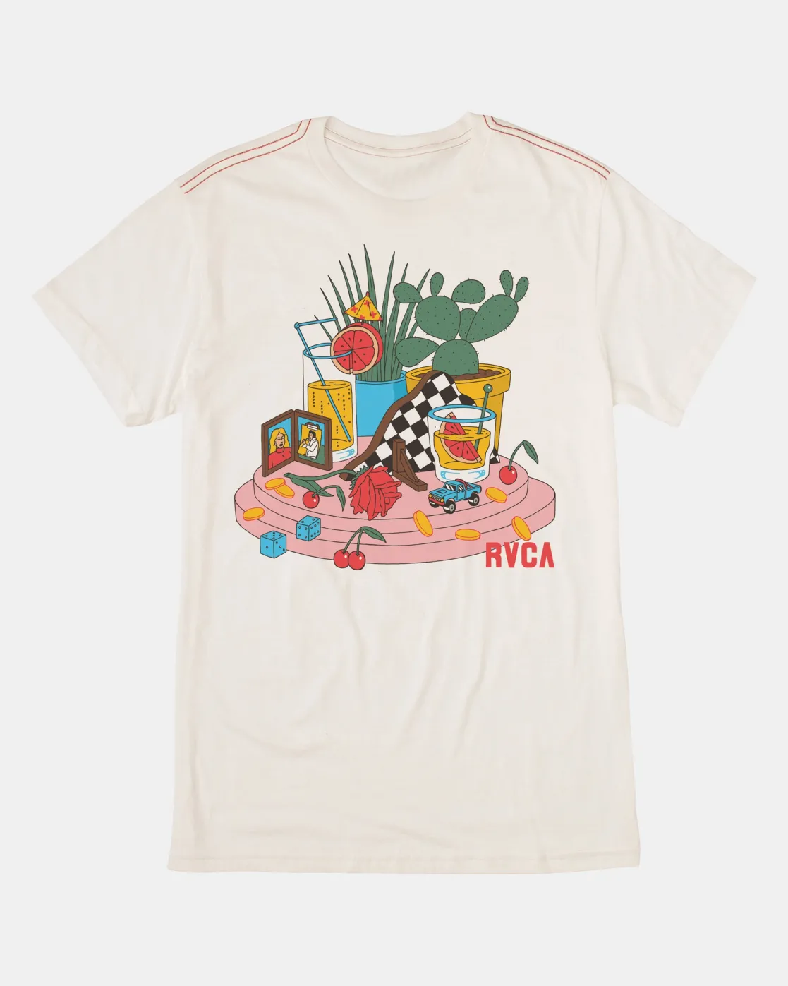 RVCA LUKE STILL LIFE TEE Antique White