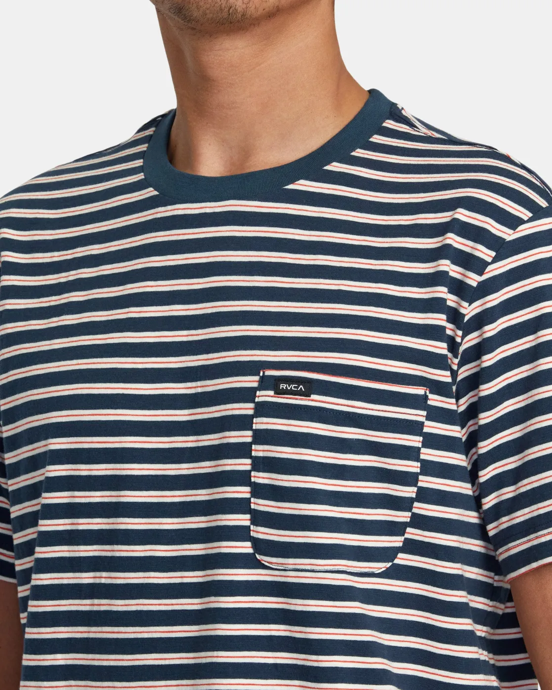 RVCA MAGNOLIA CREW SHORT SLEEVE KNIT Petrol Blue Clearance