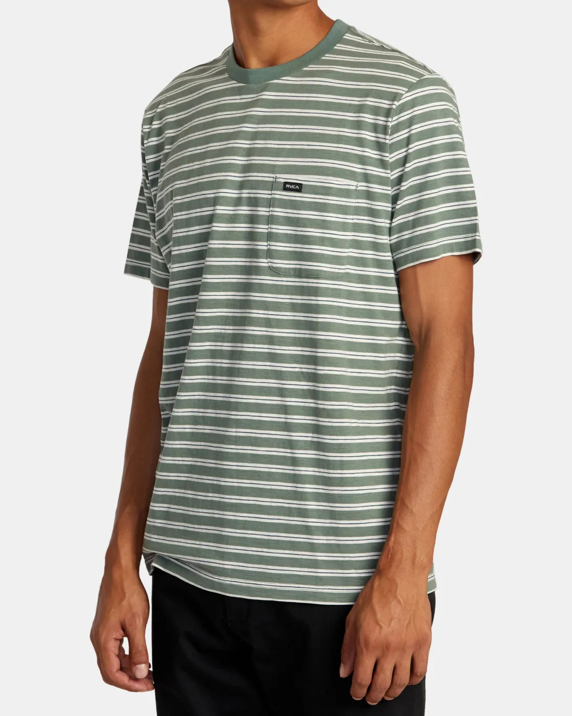 RVCA MAGNOLIA CREW SHORT SLEEVE KNIT Jade Stripe Online
