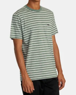 RVCA MAGNOLIA CREW SHORT SLEEVE KNIT Jade Stripe Online
