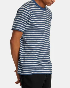 RVCA MAGNOLIA CREW SHORT SLEEVE KNIT Dark Denim Clearance