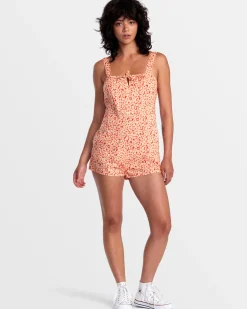 RVCA MAYFAIR ROMPER ONESIE Orange.Com
