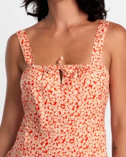 RVCA MAYFAIR ROMPER ONESIE Orange.Com