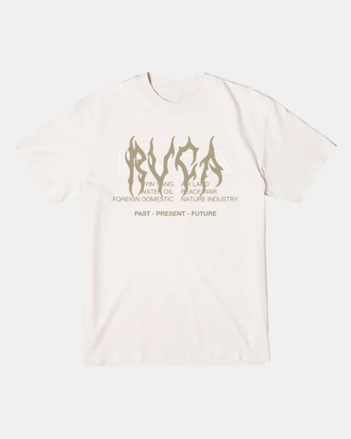 RVCA METALURGY SHORT SLEEVE TEE Silver Bleach Sale