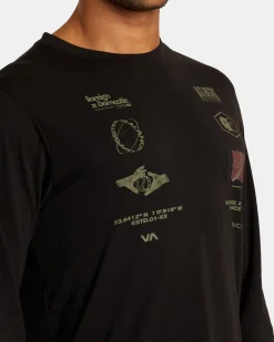 RVCA MULTI GRID LONG SLEEVE TEE Black Outlet