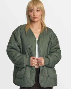 RVCA NON NEGOTIABLE REVERSIBLE JACKET Olive New