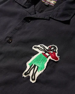 RVCA OBLOW FLORAL SHORT SLEEVE WOVEN SHIRT RVCA Black Sale